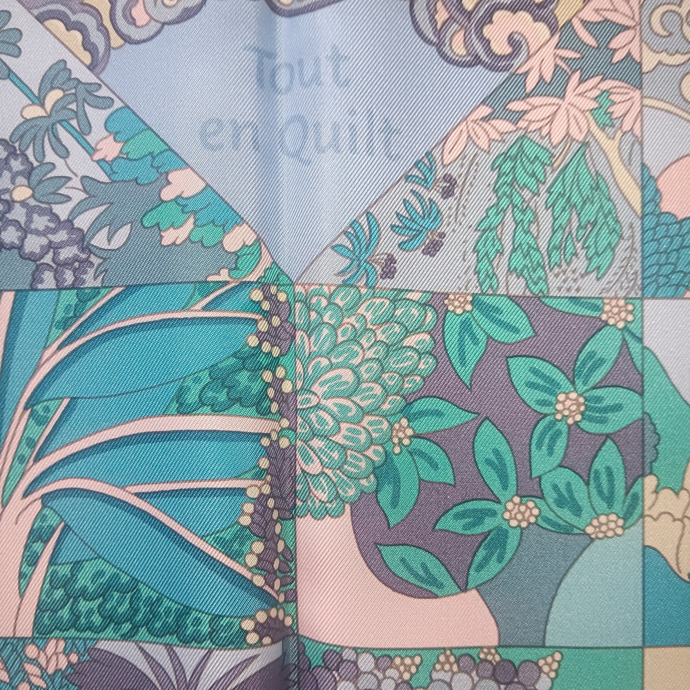 Colorful Patchwork Silk Scarf - Picture 2 of 5